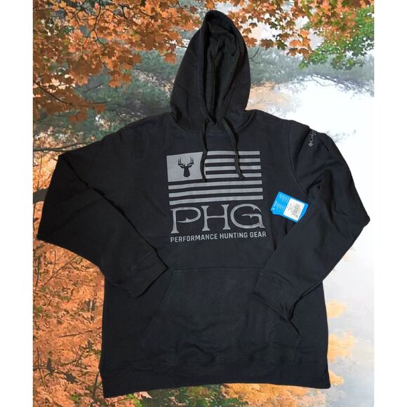 Columbia PHG Hoodie – Men’s Large, Black Pullover, Cotton Blend, Hunting, NWT - Picture 1 of 8